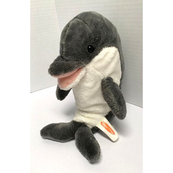 Melissa and Doug Plush Stuffed Animal Toy Dolphine Gray White Skimmer - Picture 2 of 5